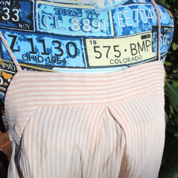 MNG Suit by Mango Peach Pink Striped Spaghetti Strap Tank Top Blouse - Picture 5 of 5